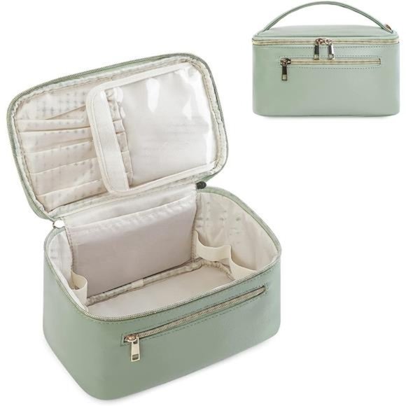 Makeup Bag, Travel Make Up Organizer Cosmetic Brush Bags Case for Women - Picture 1 of 6